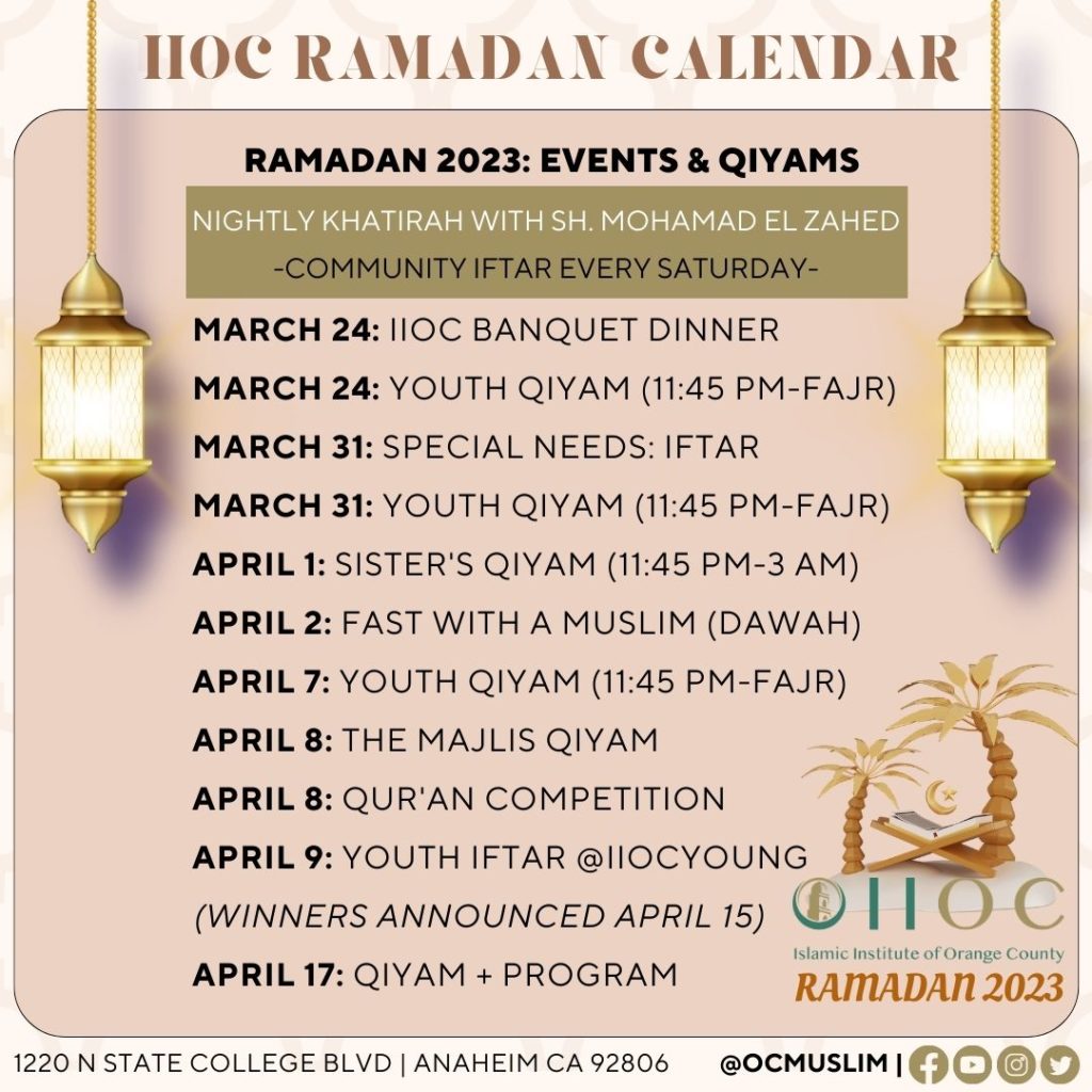 RAMADAN 2023 Islamic Institute of Orange County